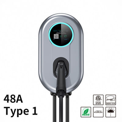 品質  48A Wallbox EV Charger Station With LCD Screen APP Wifi/Bluetooth 11.52 KW Type 1 EV Home Charger 工場