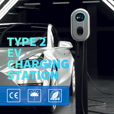 32A EVの充電器のWallbox 3Phase 22.08KWの電気自動車の充電ステーションのタイプ2はLCDスクリーンとの5mをケーブルで通信する
