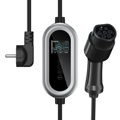 IP65レベルEVの接触ボタンが付いている速い充電器の場所のタイプ2 AC 7kw充電器EVの充満山