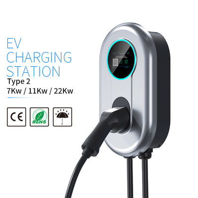 電気自動車32A 7.36KWのためのタイプ2のWallboxの家EVの充満山LCDとの1段階